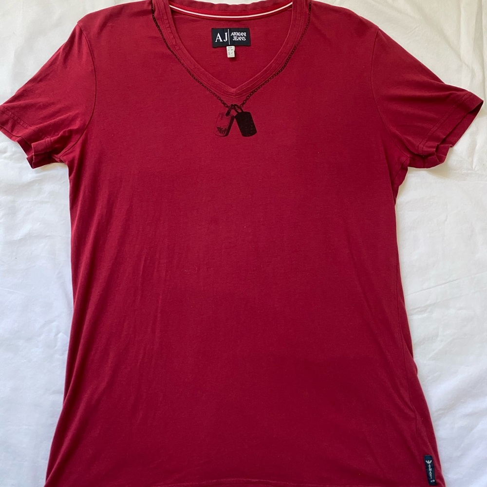 Armani Red Short Sleeve Tee
